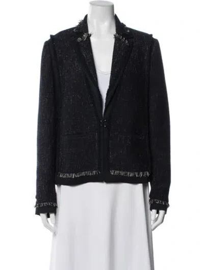 Pre-owned Vince Tweed Pattern Blazer In Blue