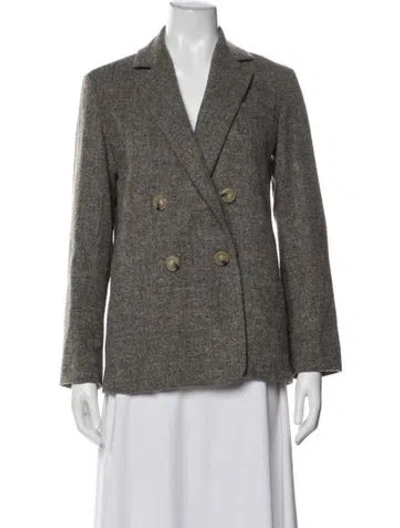 Pre-owned Vince Tweed Pattern Blazer In Gray