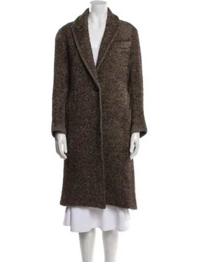 Pre-owned Vince Tweed Pattern Coat In Brown