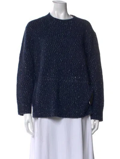 Pre-owned Vince Tweed Pattern Crew Neck Sweater In Blue