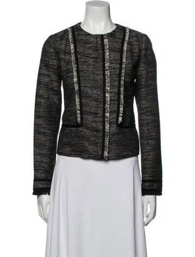 Pre-owned Vince Tweed Pattern Evening Jacket In Black