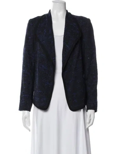 Pre-owned Vince Tweed Pattern Jacket In Blue