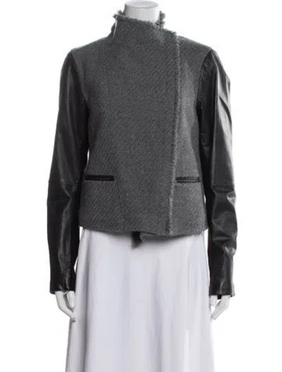 Pre-owned Vince Tweed Pattern Jacket In Grey