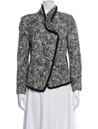 Pre-owned Vince Tweed Pattern Jacket In White