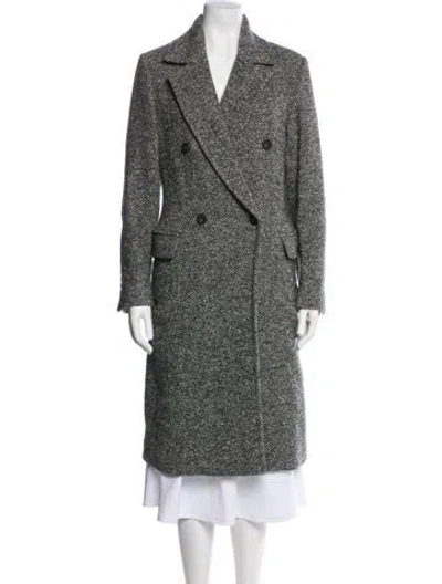 Pre-owned Vince Tweed Pattern Peacoat In Gray