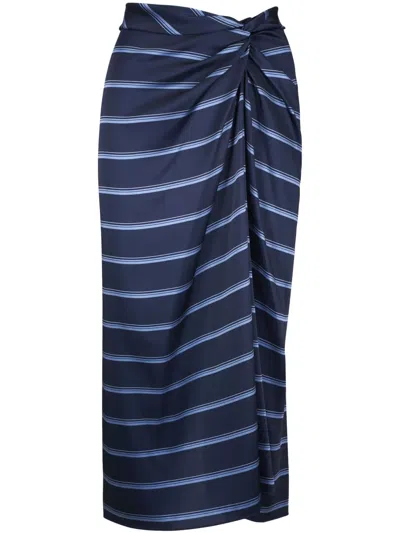 Vince Twist-detailing Skirt In Blue