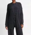 VINCE TWISTED CABLE OVERSIZED CARDIGAN IN CHARCOAL