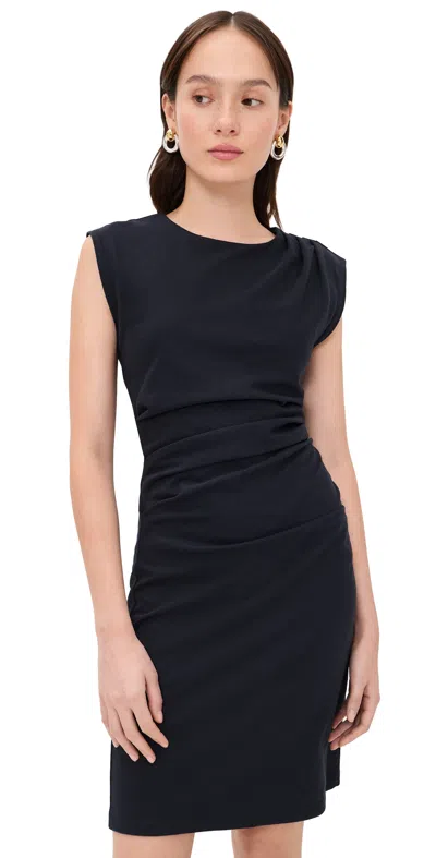 Vince Twisted Drape Dress Eclipse In Black