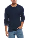 Vince Two-tone Mesh Wool Crewneck Sweater In Burgundy