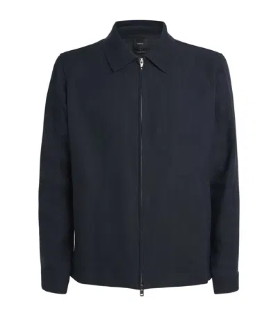 Vince Two-way Zip Jacket In Navy
