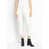 Vince Union Slouch Cream Off White Straight Jeans Button Fly Crop Jeans In Beige In Beige