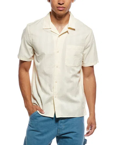 Vince Union Stripe Loop Collar Shirt In Neutral