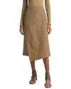 Vince Utility Asymmetric Midi Skirt In Green