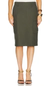 Vince Utility Knee-length Cargo Skirt In Night Pine