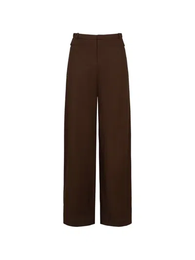 Vince Utility Double-waist Wide-leg Trousers In Brown