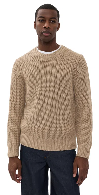 Vince Utility Shaker Crew Neck Sweater H River Sand In Brown