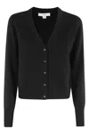 Vince V Button Cardigan In Black