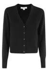 Vince V Button Cardigan In Black