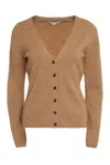 Vince V-neck Button Cardigan In Brown