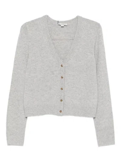 Vince V-neck Button Cardigan In Gray