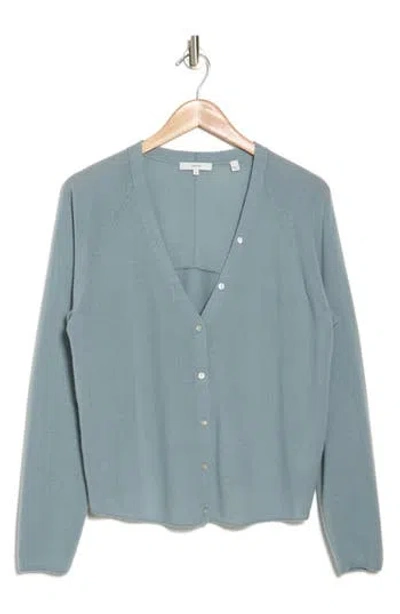 Vince V-neck Cashmere Cardigan In Light Sea Stone
