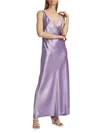 Vince V-neck Sleeveless Maxi Slip Dress In Blue