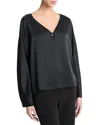 Vince Silk Pearl Button Blouse
