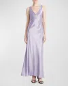 Vince V-neck Sleeveless Maxi Slip Dress In Wisteria