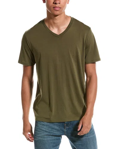 Vince V-neck T-shirt In Olive Green