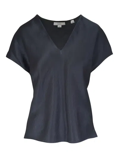 Vince V-neck Top In Blue