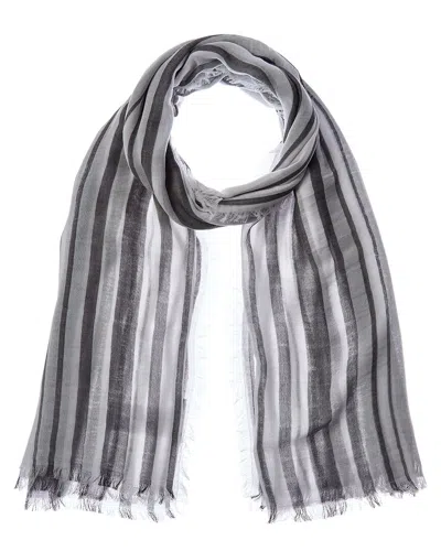 Vince Variegated Stripe Scarf In White