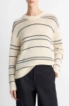 Vince Variegated Stripe Wool Blend Sweater In Multi