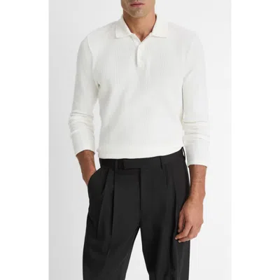 VINCE VINCE VARIEGATED TEXTURE LONG SLEEVE POLO