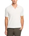 Vince Variegated Texture Polo Shirt In Off White