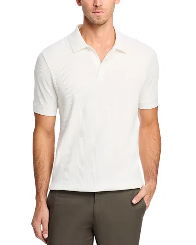 Vince Variegated Texture Polo Shirt In Off White