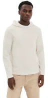 Vince Varigated Striped Double Face Hoodie Baja Sand/natural In Baja Sand/natural