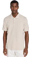 Vince Textured Stretch Cotton Polo In Dark Morning Haze
