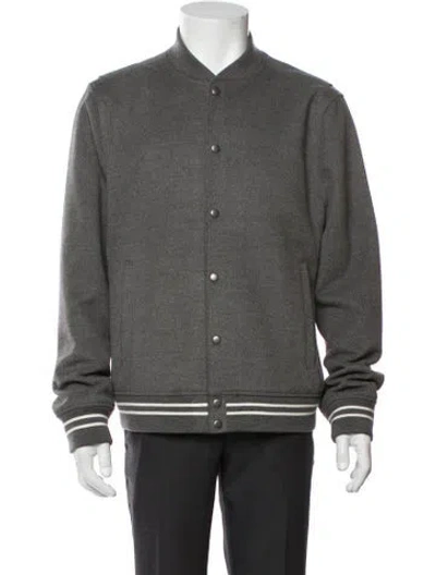 Pre-owned Vince Varsity Jacket In Gray