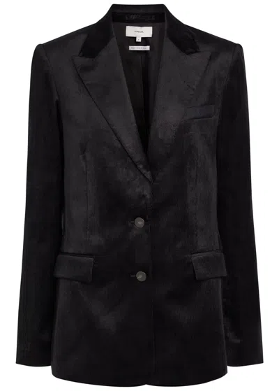 Vince Velvet-corduroy Blazer In Black