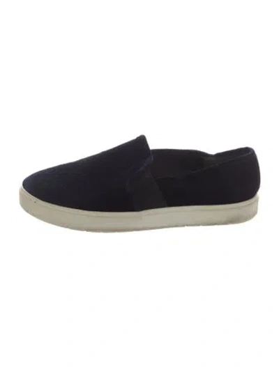 Pre-owned Vince Velvet Flats In Blue