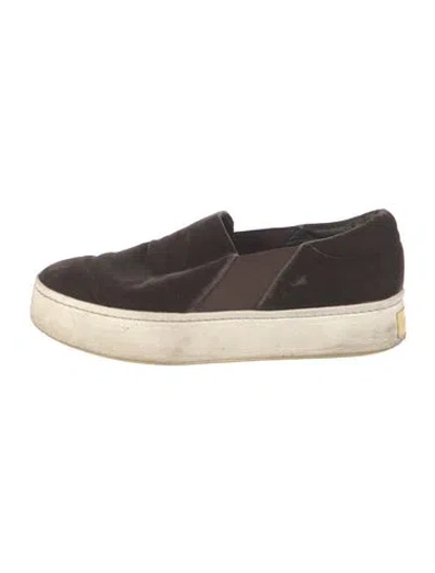 Pre-owned Vince Velvet Flats In Neutral