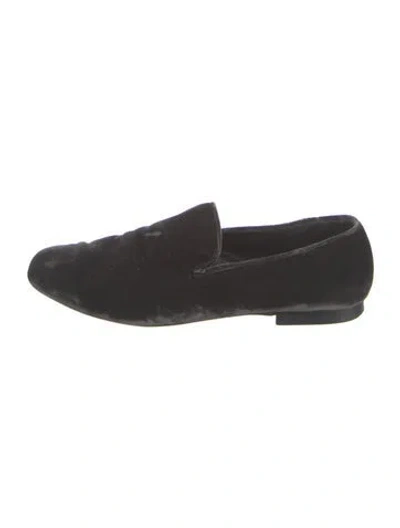 Pre-owned Vince Velvet Loafers In Black