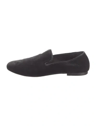 Pre-owned Vince Velvet Loafers In Black