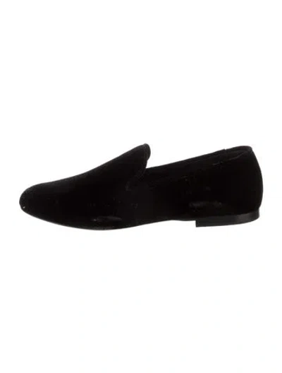 Pre-owned Vince Velvet Loafers In Black