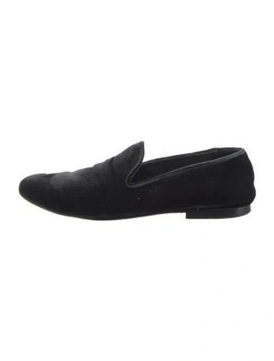 Pre-owned Vince Velvet Loafers In Black