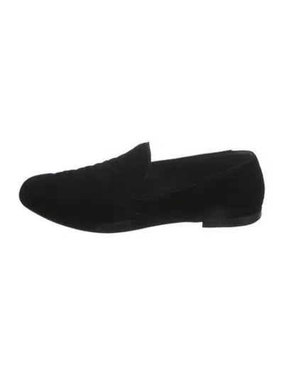 Pre-owned Vince Velvet Loafers In Black