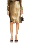 Vince Silk Chiffon-trimmed Slip Skirt In Gold