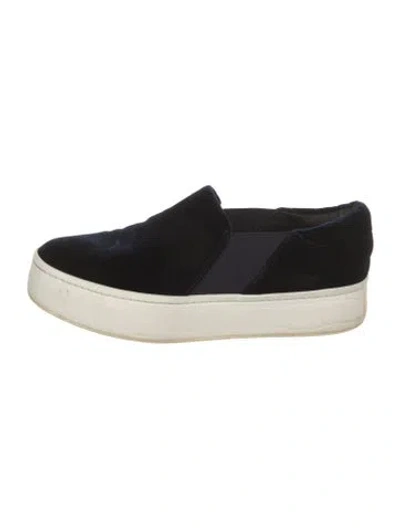 Pre-owned Vince Velvet Slippers In Blue