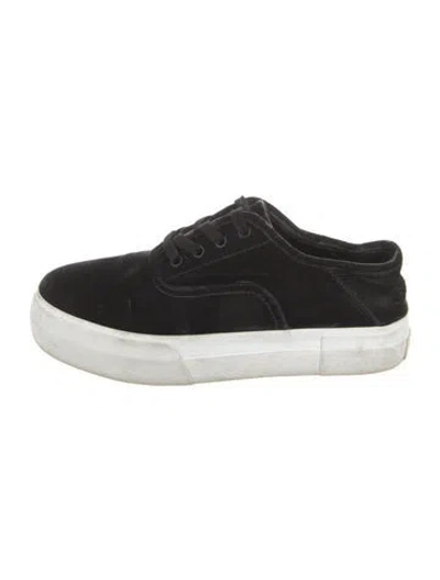 Pre-owned Vince Velvet Sneakers In Black