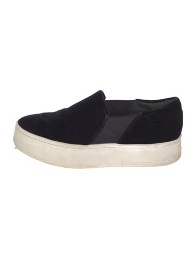 Pre-owned Vince Velvet Sneakers In Blue